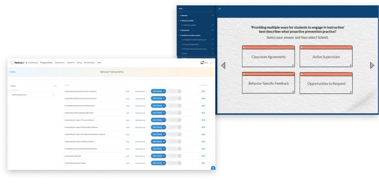 RethinkEd Professional Development Behavior Training Suite progress modules