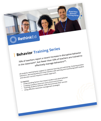 Cover of RethinkEd Professional Development Behavior Training Series brochure