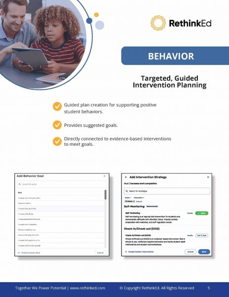 Behavior Targeted, Guided Intervention Planning sample by RethinkEd